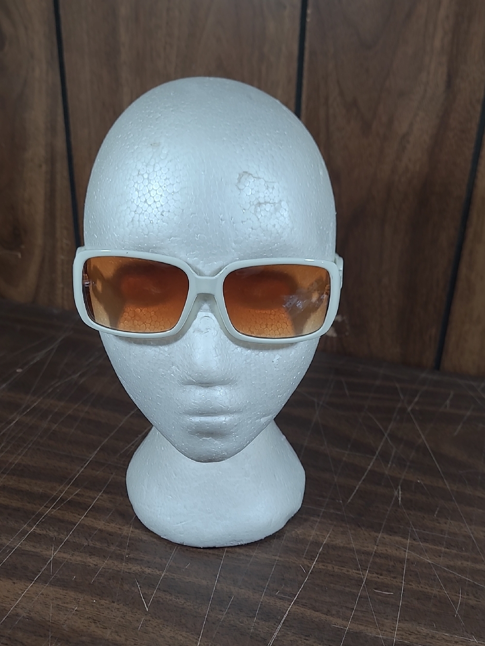 White Frame Sunglasses with Amber Lenses #22